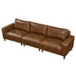 Luxury PU Leather Sofa 112" – Modern Faux Leather 3-Seat Couch with Wood Legs (3 Colors)