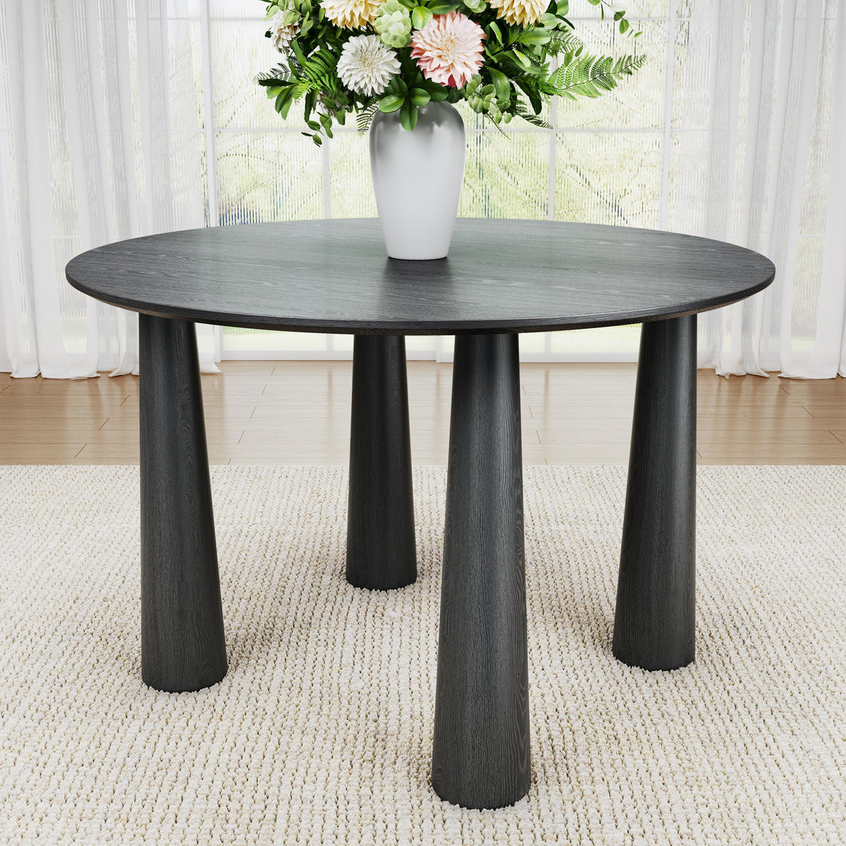 Briony Dining Table in 45" Round, Black