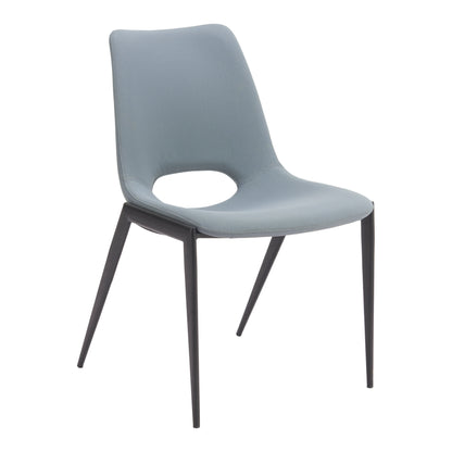 Desi Azure Gray Armless Dining Chair (Set of 2)