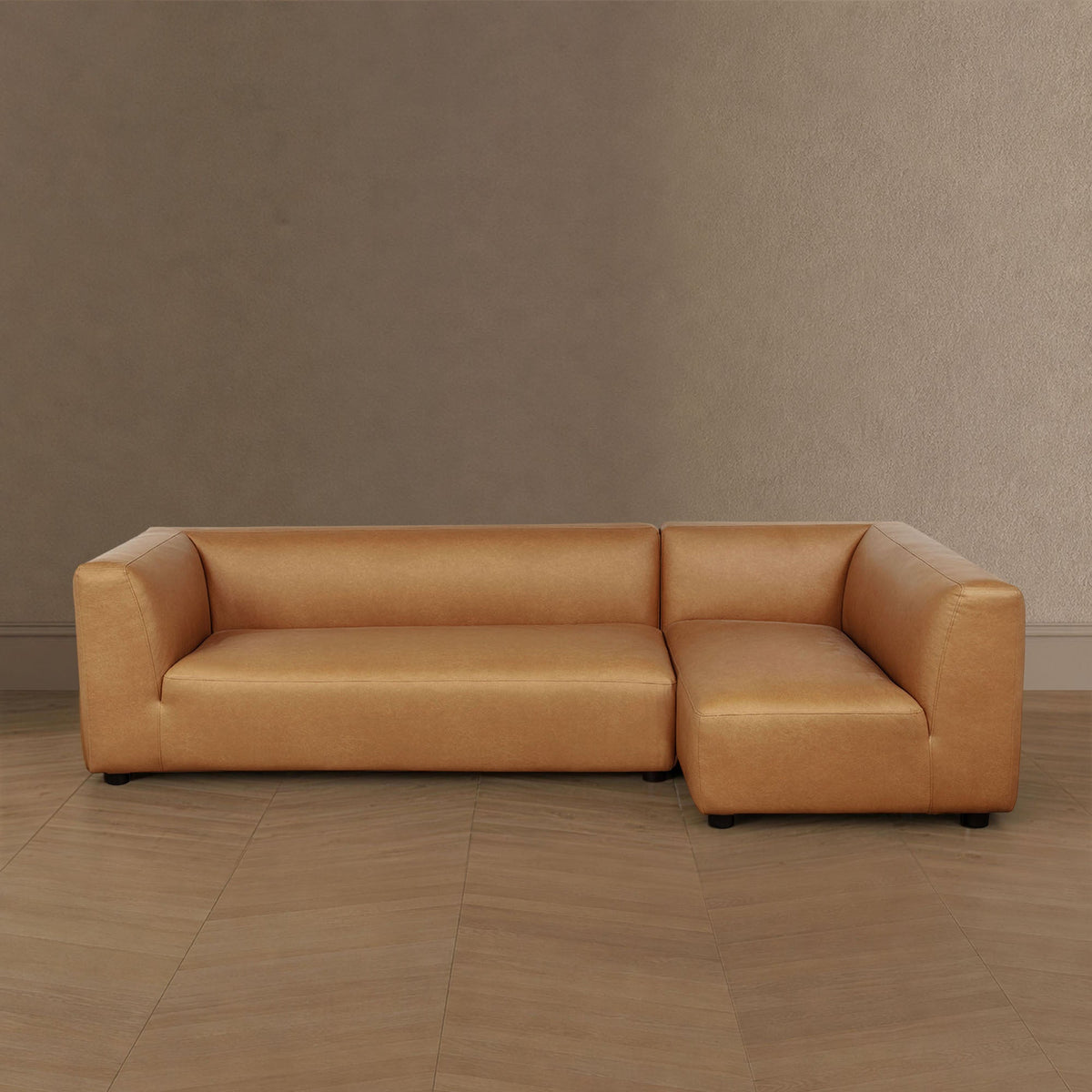 Lukas 2-piece sectional with right-facing chaise in camel