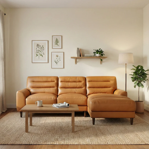 Clarion Leather Chaise Sectional Sofa