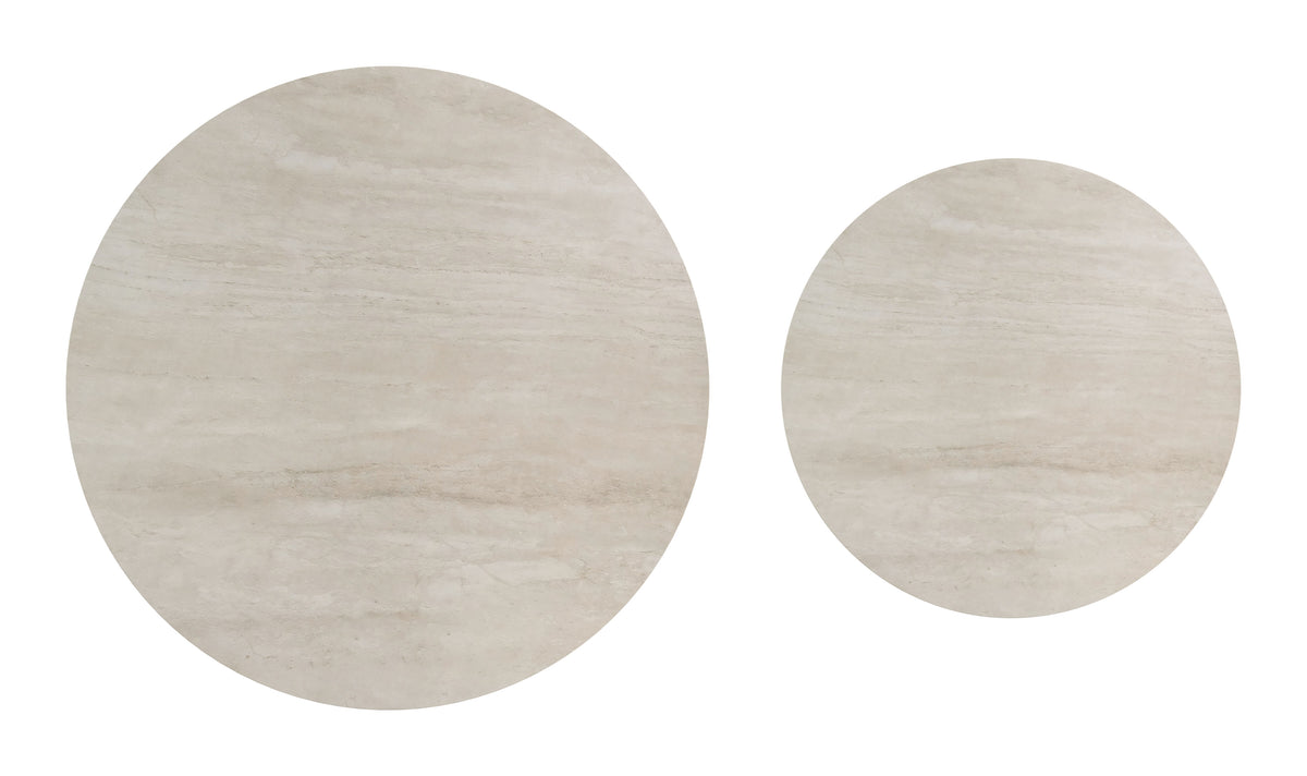 Camella Light Beige & Black Coffee Table Set (2-Piece)