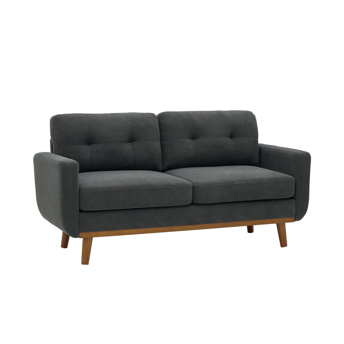 Priya Loveseat Dark Grey Nubby