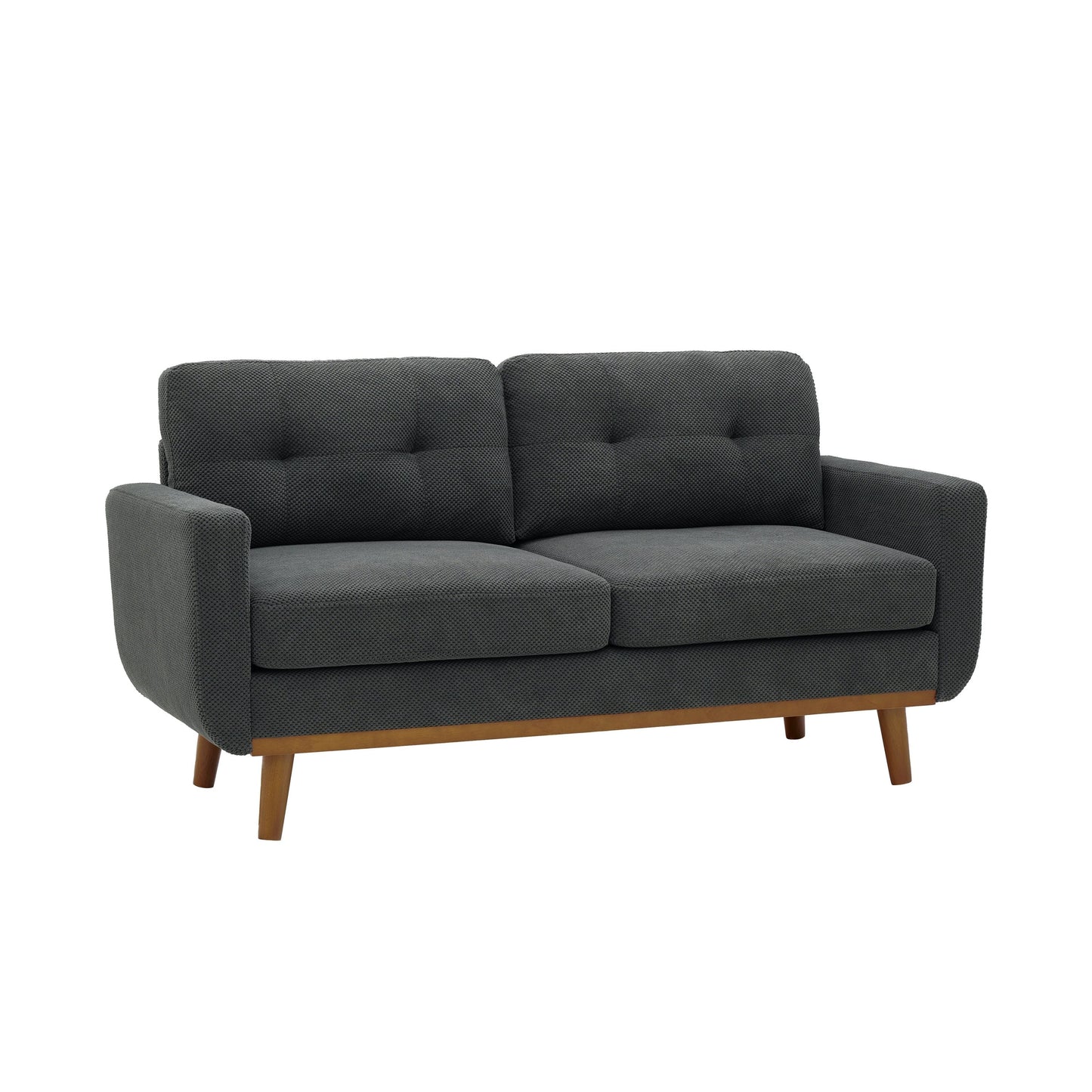 Priya Loveseat Dark Grey Nubby