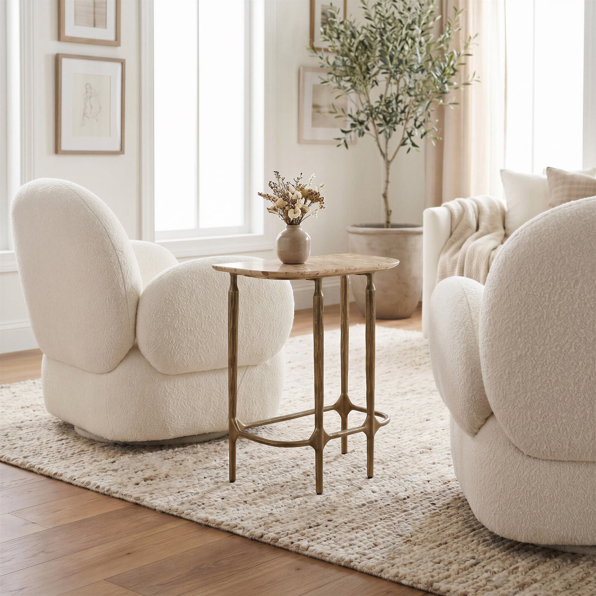 Pilka White Swivel Chair