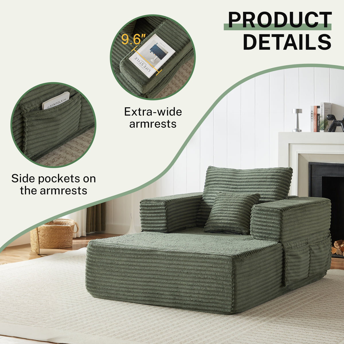 Sorrel U-Shaped Modular Sofa - Green (11)