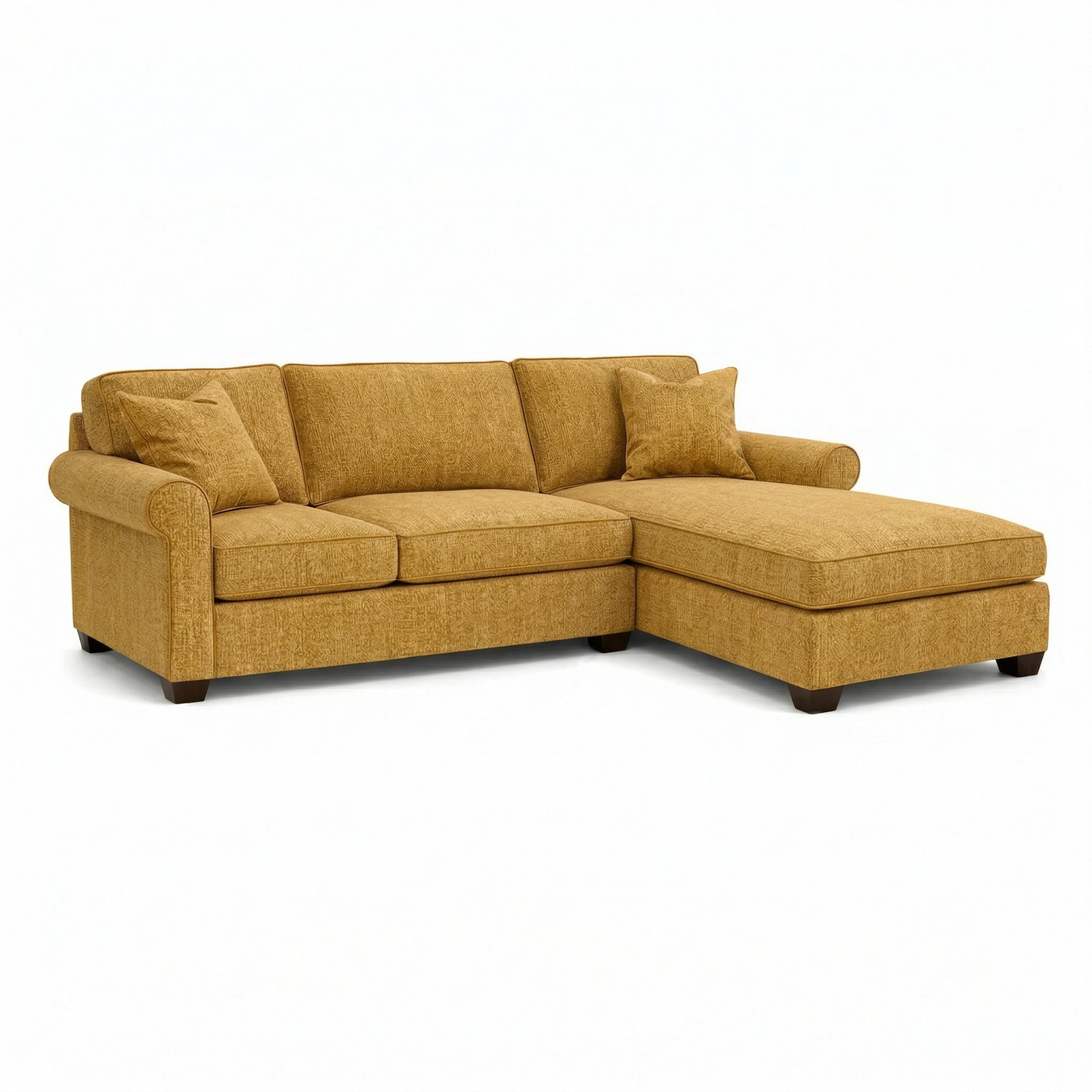 Irlanda Upholstered L-Shaped Sectional – 120" Made-in-USA Sectional Sofa - Hepburn Chai Tea Yellow Fabric (7)