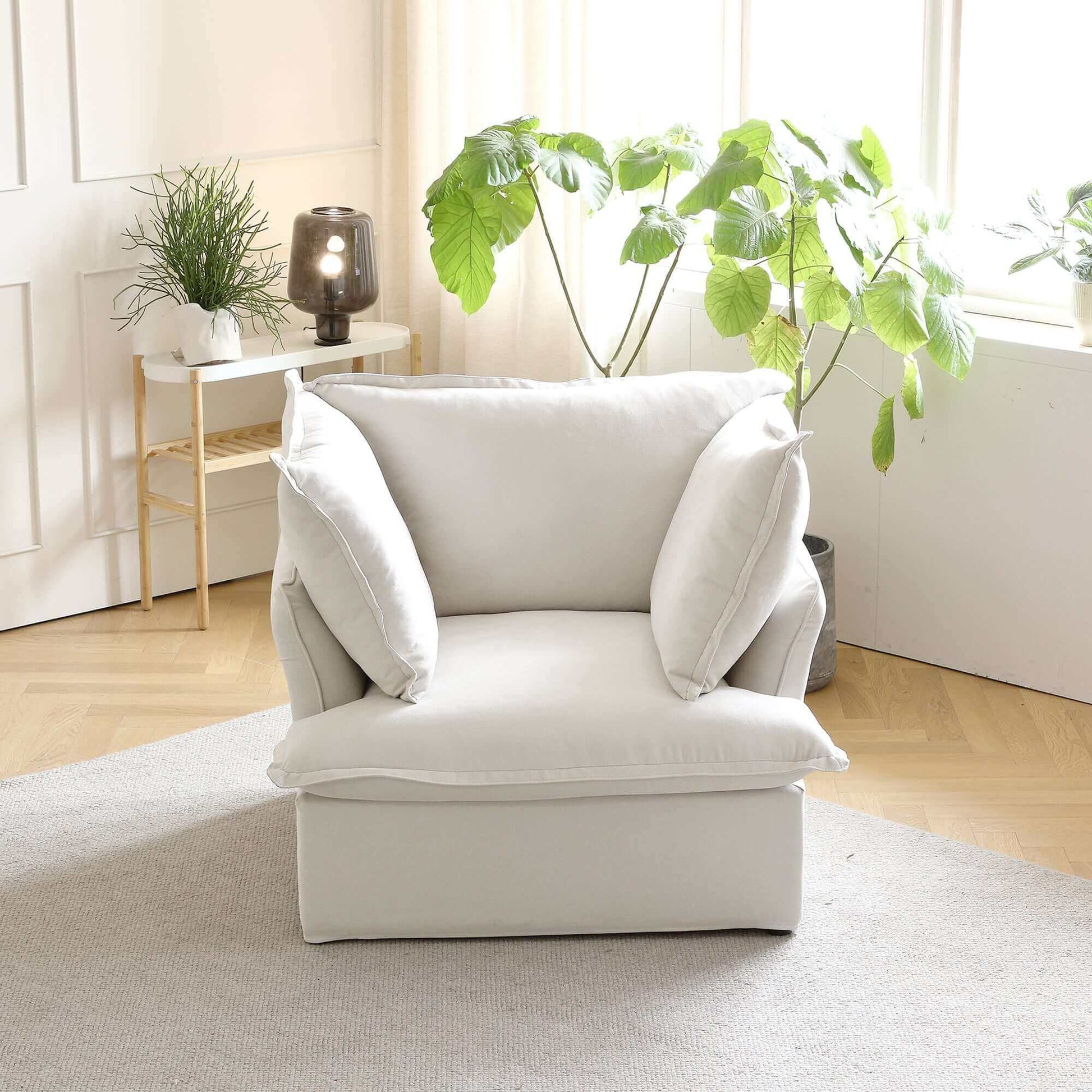 Modular Cloud Comfort Sectional Sofa in Beige or White - Sections Sold Individually - Revel Sofa 