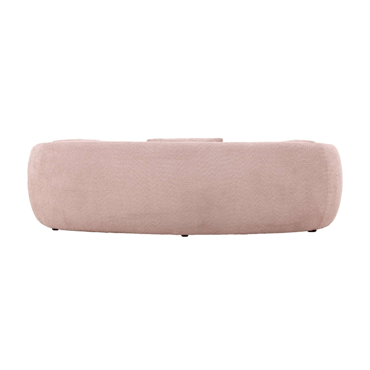 Modern Boucle Curved Sofa 94" – Sculptural 3-Seater Upholstered Couch (4 Colors) back view in soft boucle upholstery.
