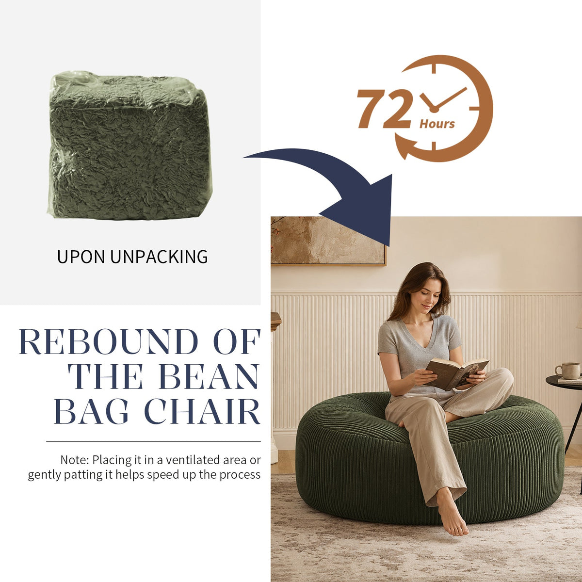 Selwyn Corduroy Bean Bag Chair