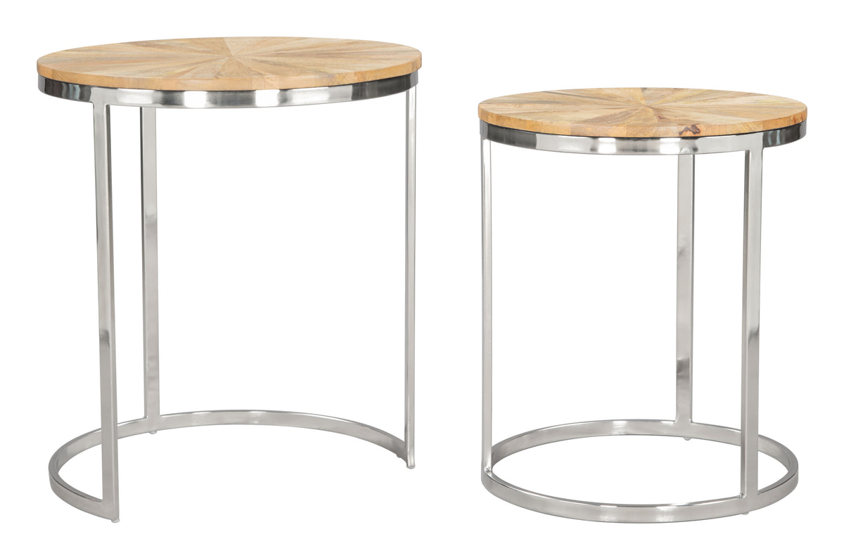 Bari Natural Nesting Table Set (2-Piece)