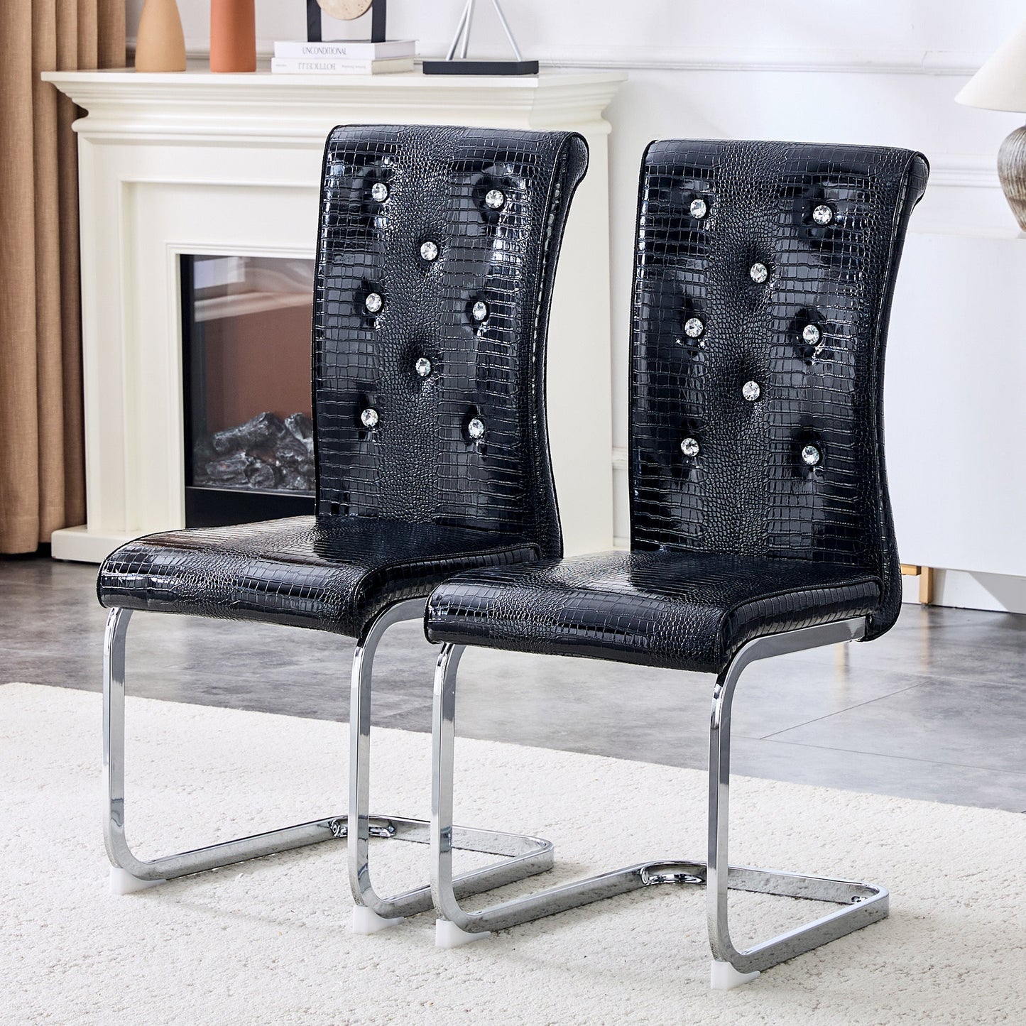 Kinsey Black, Electroplated Legs, Set of 2