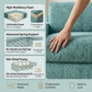 Modena Sofa 92" – Made in USA Square-Arm Sofa (7 Fabrics) - Hepburn Emerald - Fabric (6)