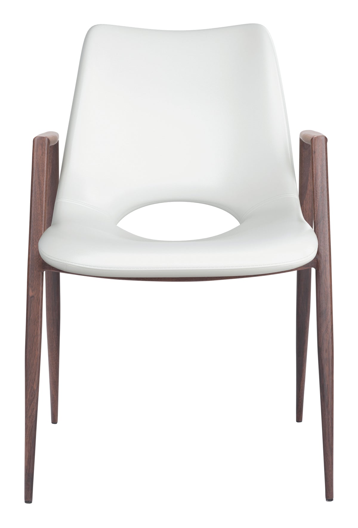 Desi Dining Chair (Set of 2) in White & Walnut