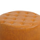 Seletar Round Button Tufted Leather Ottoman – 37” Genuine Leather Ottoman (MCM Style, Multi-Functional) top view