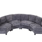 Rosalind Chenille Curved Modular Sectional – 4-Seat Sofa - Dark Gray (10)