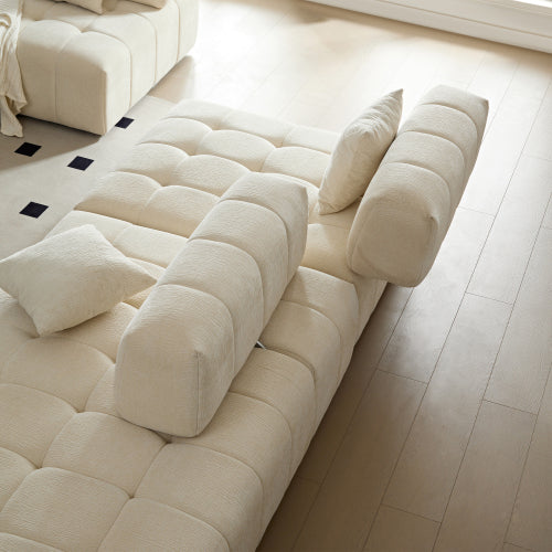 Modern Tufted Modular Sofa 143" – 3-Piece Configurable Sectional Couch (2 Colors) with plush tufted cushions.