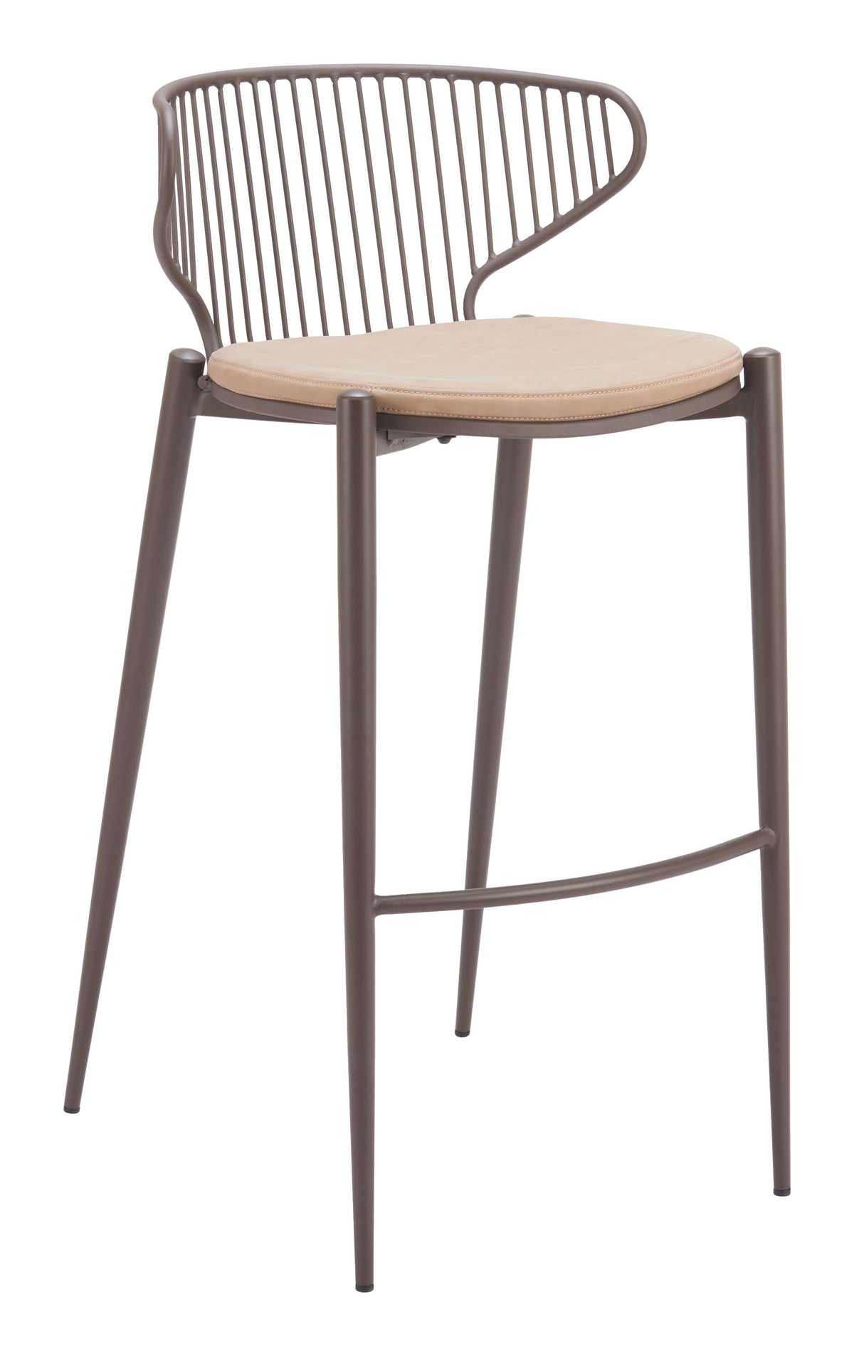 Silues Taupe & Brown Barstool (Set of 2)