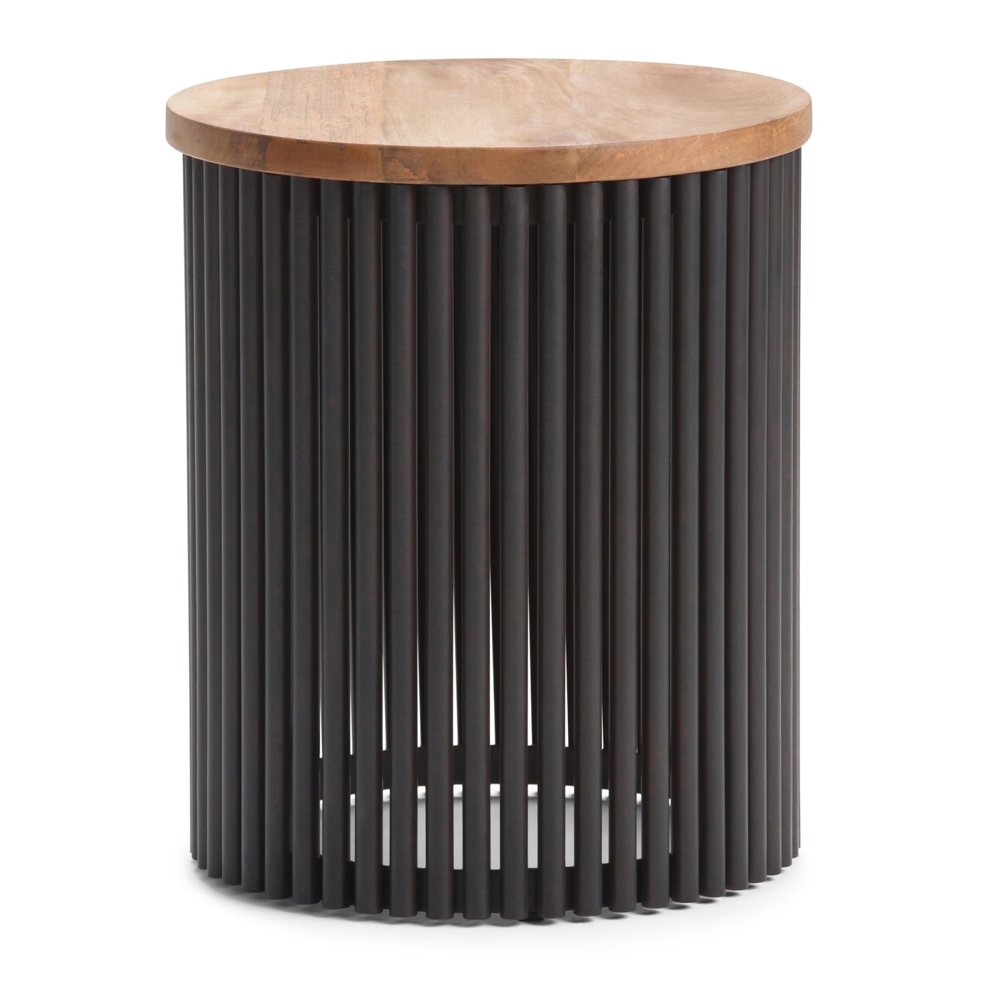 Demy Black Wood Accent Table – 17.5" Round Accent Table