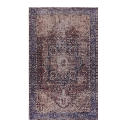 Maval Burgundy Polyester Area Rug – 96" Area Rug