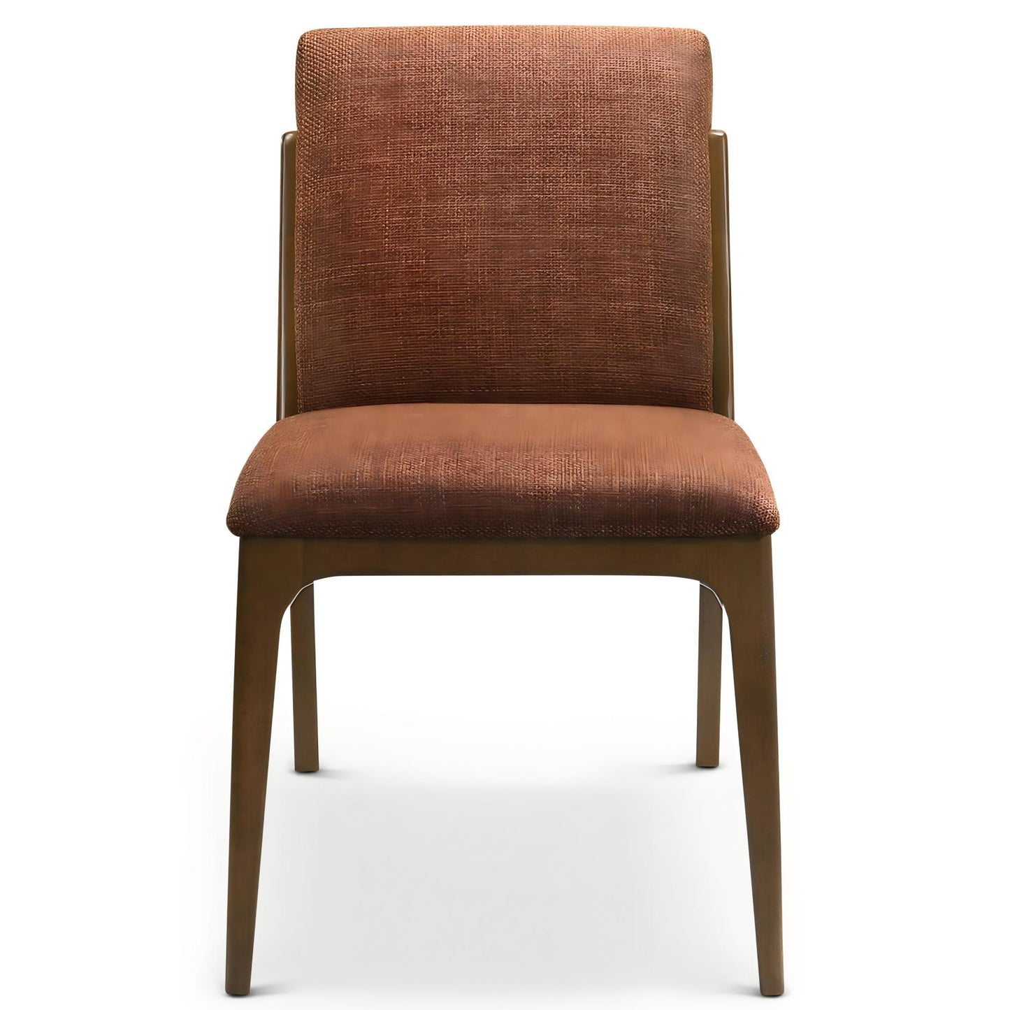 Grivelle Orange Fabric Dining Chair – 33.3" Contemporary Walnut-Base Dining Chairs (Set of 2)