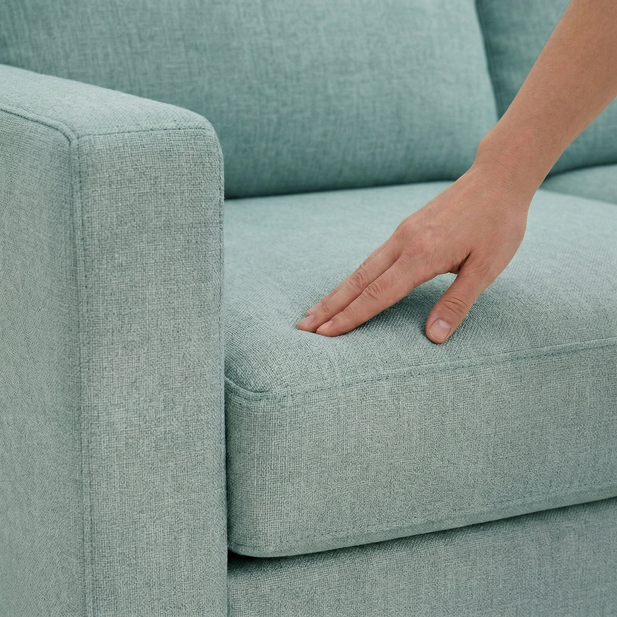 Clifford L-Shaped Sectional Sofa – Made in USA, 9 Fabric Options - Leslie Robins Egg - Fabric (7)