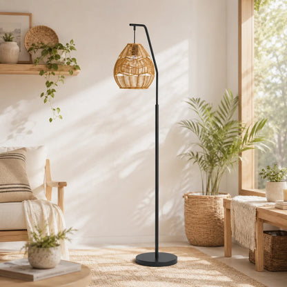 Ferris Rattan Arc Floor Lamp