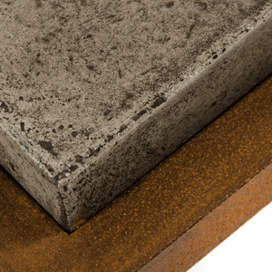 Square Concrete Coffee Table 44" – Industrial Metal Frame Coffee Table top texture showcasing concrete and metal.