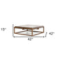 Square Concrete Top Metal Frame Coffee Table 44"