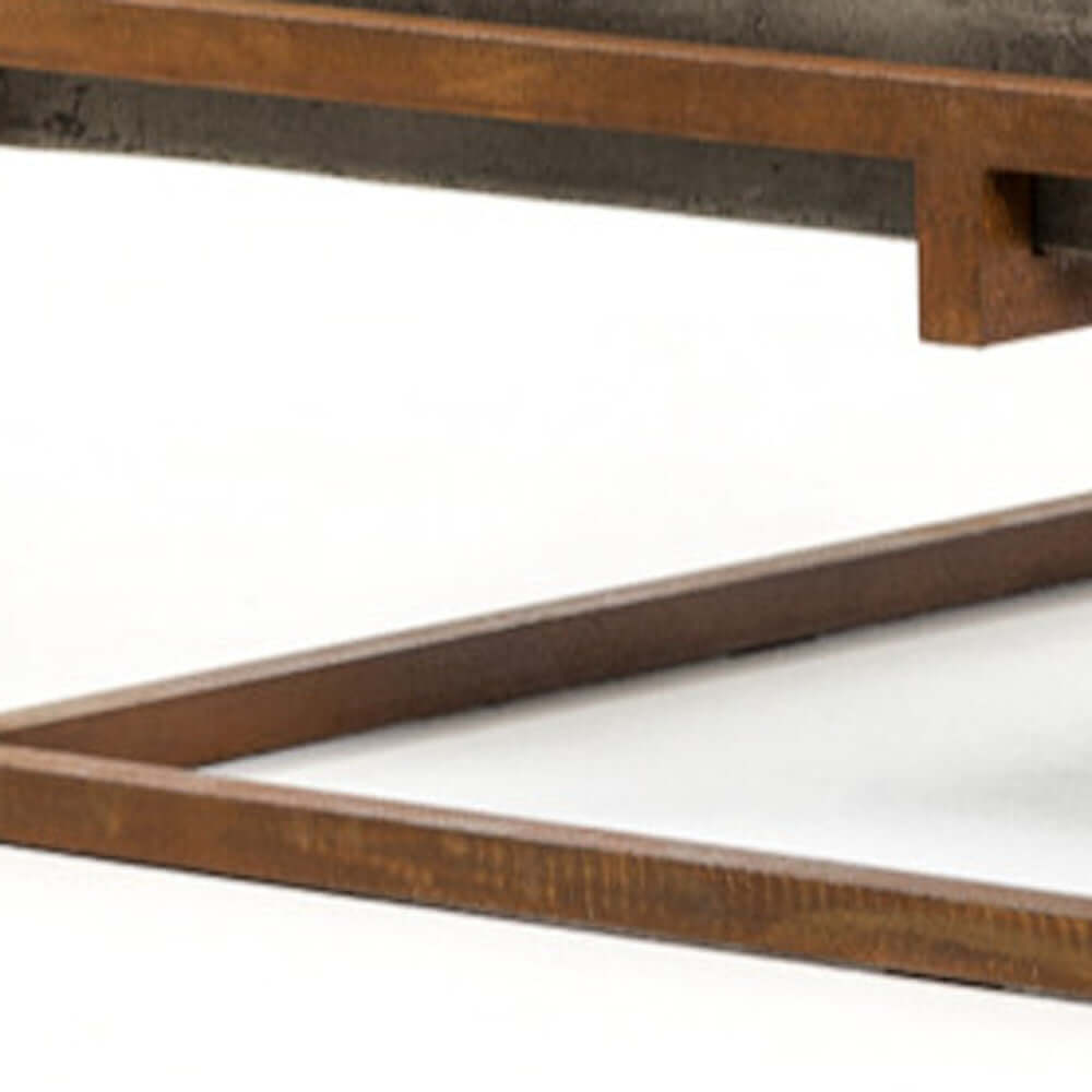 Square Concrete Coffee Table 44" – Industrial Metal Frame Coffee Table with durable metal base and raw concrete top.