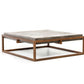 Square Concrete Top Metal Frame Coffee Table 44"