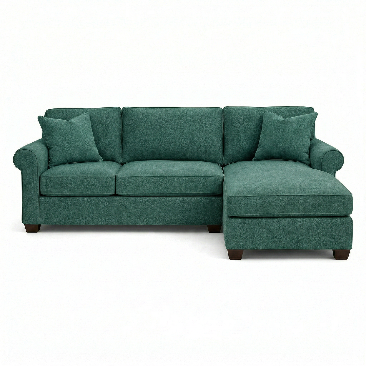 Irlanda Upholstered L-Shaped Sectional – 120" Made-in-USA Sectional Sofa - Velvet Antique Kelly Green - Velvet (4)