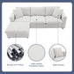 Modern 3 Seat Sofa w/ Ottoman 100" (4 Colors)