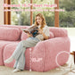 Grayson pink plush modular sofa