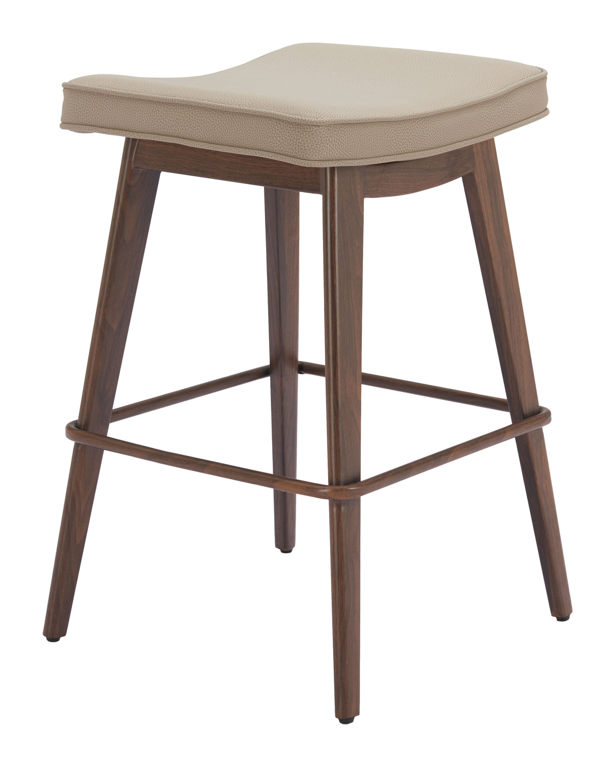 Divat Beige & Walnut Counter Stool (Set of 2)