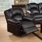 Brennan Black Bonded Leather Reclining Sofa & Recliner Set