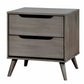 Liesel Mid-Century Wood Nightstand in Gray