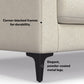 Ava MCM Cream Symmetrical Corner Sofa Sectional 102"
