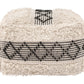 Pisco Boho Hip Fabric Ottoman Cube, Beige & Black 24" - Revel Sofa 