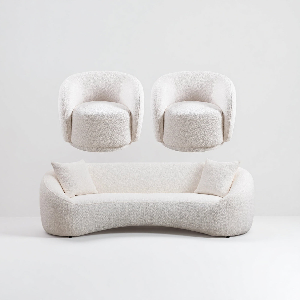 Lysander Curved Sofa – Sofa + 2 Swivel Chairs
