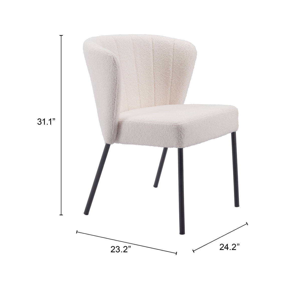 Aimee Dining Chair (Set of 2) in Cream