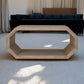 Solid Wood Hexagonal Coffee Table 39" – Modern Geometric Marble Finish Coffee Table
