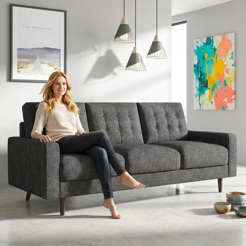 Noemi Tufted Fabric Sofa