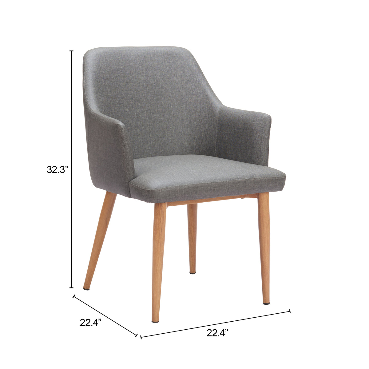 Wisom Gray Dining Chair (Set of 2)