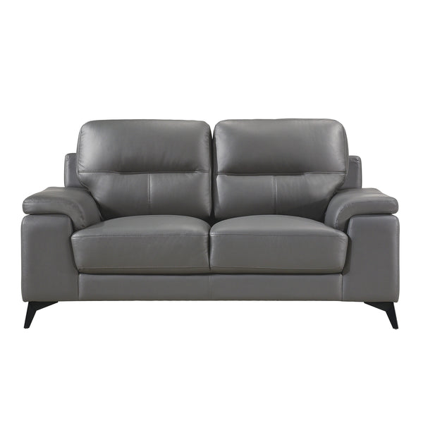 Kensington Dark Gray Top Grain Leather Loveseat – 66.75