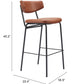 Charon Barstool (Set of 2) in Vintage Brown