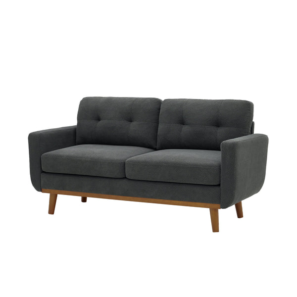 Priya Dark Grey Nubby Loveseat – 65