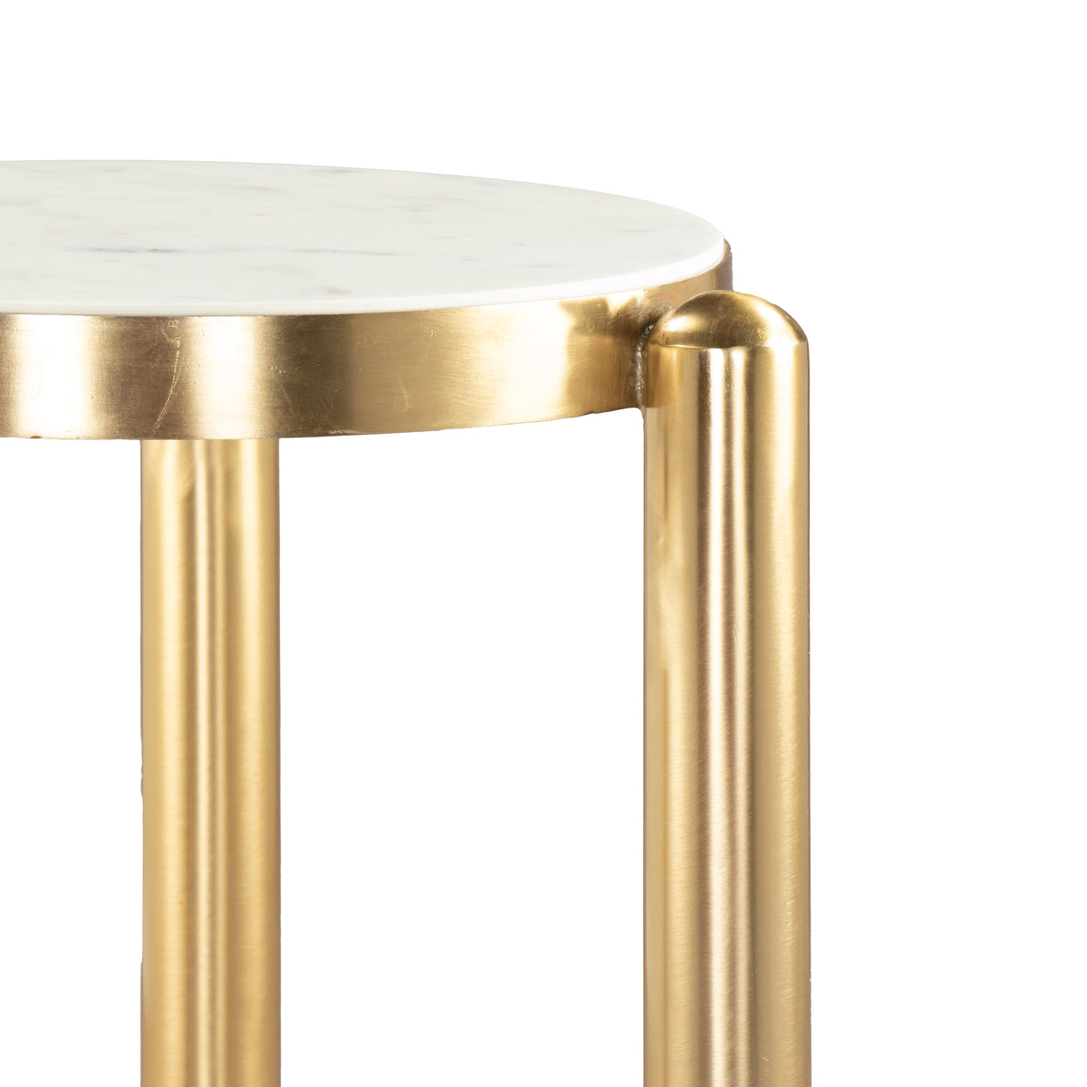 Noan White & Gold Side Table