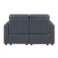Ardley Navy Faux Leather Power Reclining Sofa Set