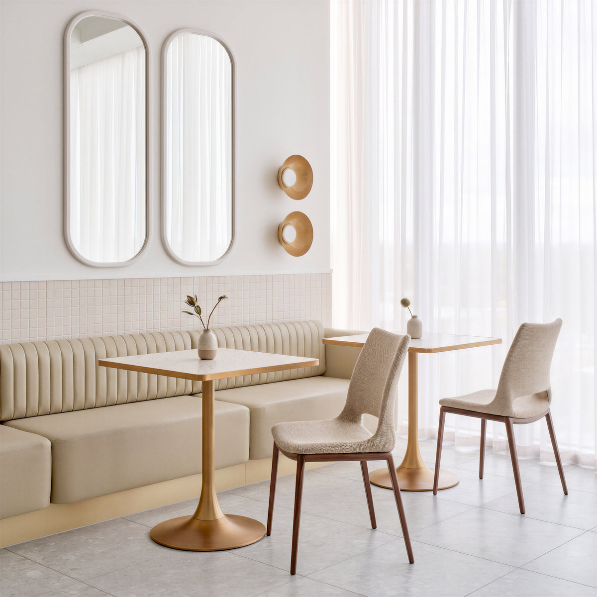Spot Bistro Table in Beige & Gold